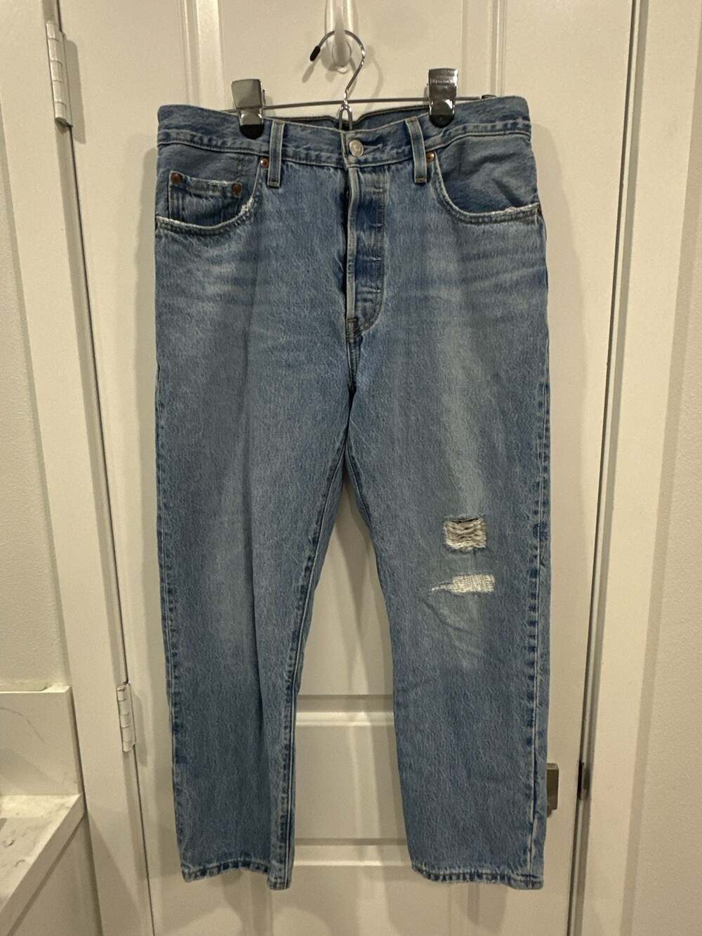Levi's Premium 501 Original Straight Fit Jeans Light Wash Button Fly